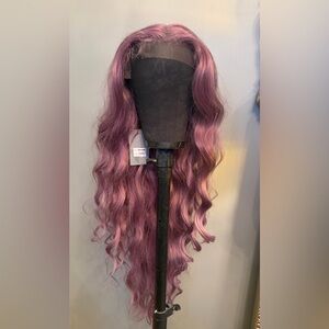 Brand new 36 inch 13x6 dusty mauve purple synthetic wig